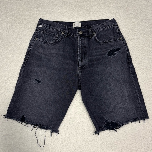 Citizens Of Humanity Pants - Citizens of Humanity Women Black Wash Ambrosio Bermuda Shorts